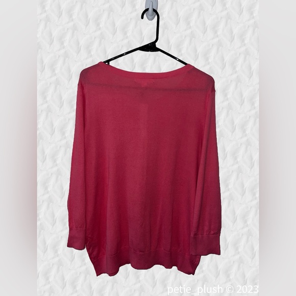 1901 -NWT- Button-Down -3/4 Sleeve Lightweight Cardigan/Sweater - Pink Lemonade - Picture 2 of 4